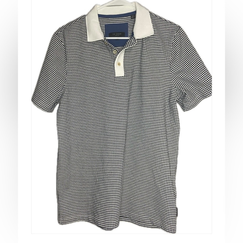 Ted Baker London black and white polo. Size 3/ medium